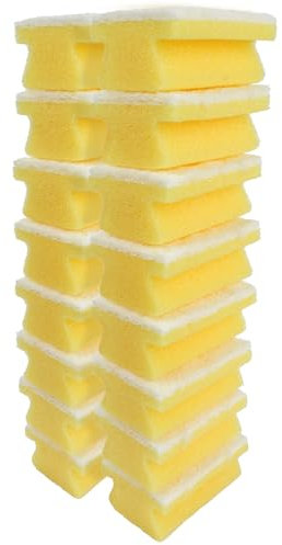Absorbent Kitchen Dishes Washing Up Sponges, Eco Non-Scratch Dual-Sided, Heavy Duty Hand Grip, All Purpose Kitchen Scourer, Cleaning Tool, Removing Spills, Residue (16pcs White)