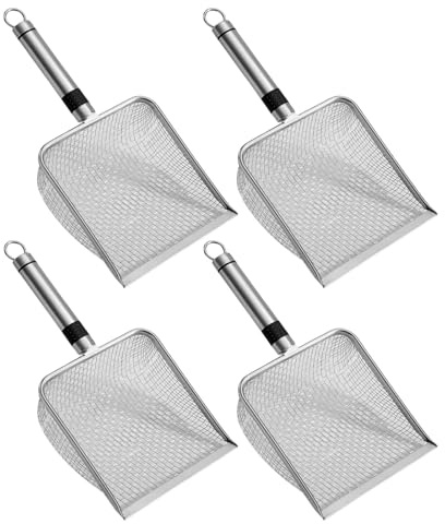 Bodensifterschaufel für Gartenarbeit, Gartenboden Sifter - 2/2,8/3,8/5mm Mesh Compost Sifter - 4X Edelstahl -Siebbildschirm, Topfschaufel und Schmutzschaufel für Kompost, Steine