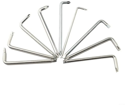 Set di 9 cacciaviti a forma di L per piccole aree con croce, U, triangolo e nuove opzioni a tre punti (forma di L)