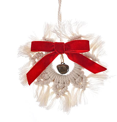 Weihnachtsglocken aus Metall mit roter Schleife, handgefertigt, Baumwollseil, Ornament zum Verpacken von Baumdekorationen