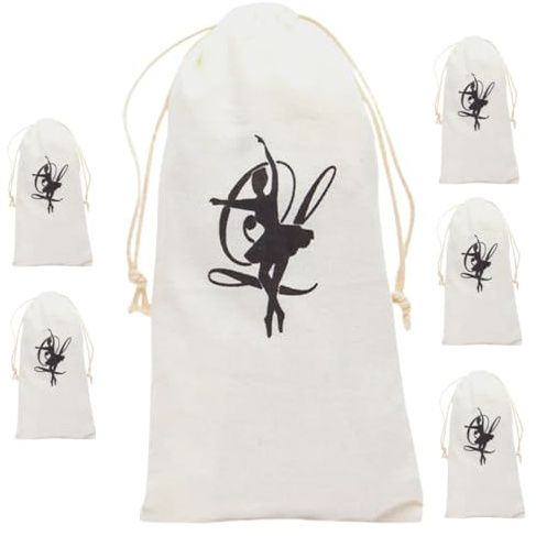 MOTHNUR 6 Stück Ballettschuh Aufbewahrungstaschen Canvas mit Kordelzug Praktische Schuhtaschen für Tanzschuhe und Ballettzubehör Umweltfreundliche Staubschutzbeutel für Tänzer