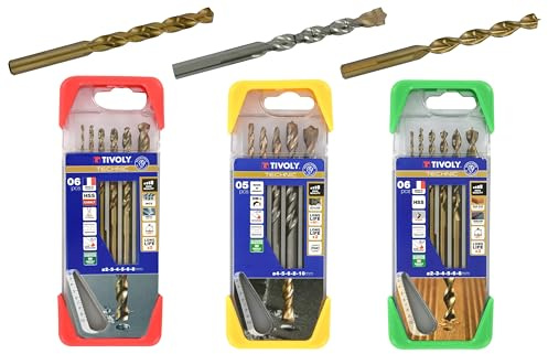 TIVOLY - Coffrets 17 Forets Haute Performance Métal, Béton, Bois - HSS Cobalt, SLR, Bronze - Ø 2 à 10 mm - Perçage Inox, Pierre, Granit, Bois Durs