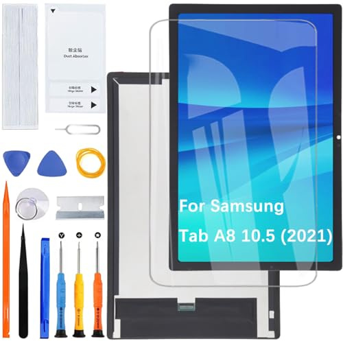 Display Schermo per Samsung Tab A8 10.5 2021 X200 X205 Nero | con kit di riparazione，TFT LCD，Display HD，Sostituire lo schermo