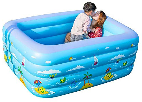 Dyqyym Piscina Gonfiabile Air Pool Ispessita Pieghevole Super Grande per Adulti e Bambini, Piscina Gonfiabile per Balcone, Piscina Gonfiabile per Cortile e Festa in Acqua