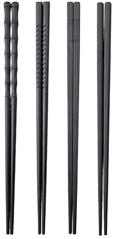 Set di 10 Paia di Bacchette in Fibra di Vetro Riutilizzabili e Lavabili in Lavastoviglie - Bacchette Giapponesi e Cinesi con Motivo a Onde, Lunghezza 24,2 cm, Design Antiscivolo