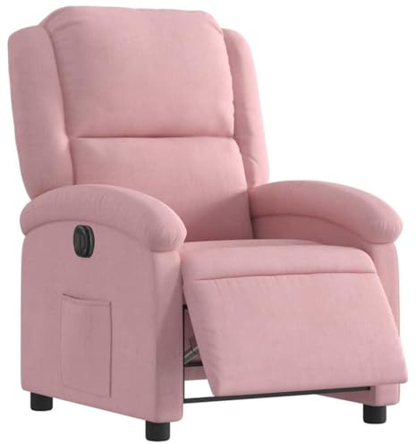 vidaXL Poltrona Elettrica Reclinabile Massaggio in Velluto Rosa