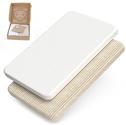 mimaDu - 2er Set Spannbettlaken aus Baumwolle Oeko-Tex 70x140 cm auch für 120x60, 140x70 - Bettlaken für ovale & eckige Kinderbetten, Babybetten - Baby Spannbetttücher für Gitterbetten
