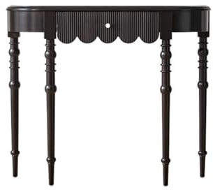 Table d'entrée étroite noire, armoire de rangement élégante pour petits espaces, console de couloir pour salon et appartement, parfaite pour l'organisation de l'entrée