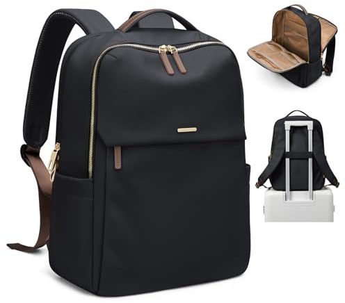 GOLF SUPAGS Zaino Porta PC Donna da 15.6 Pollici, Zaino Antifurto Donna Lavoro, Zainos Casual Daypacks per Università, Viaggi, Lavoro, Scuola (Nero)