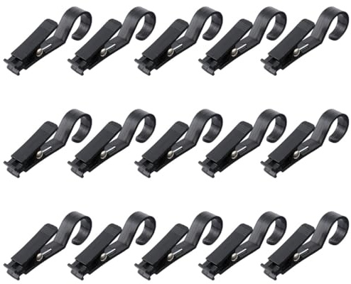 LALADEFIEE 15 pezzi Clip Grandi Multifunzionali in Abs Ganci Resistenti per Tessuti Campioni in Pelle Abbigliamento e Tende Pinze Impermeabili Leggere per Stendere Vestiti e Accessori