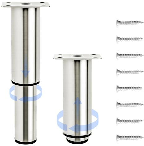 Liuliushun 2 PcsPatas para Muebles Regulables, 120-180 mm Patas Regulables para Muebles, Pies Niveladores Ajustables, pPatas de Armario, Patas Nivelador para Mesa Sillas Sofá Escritorios Cama Pies