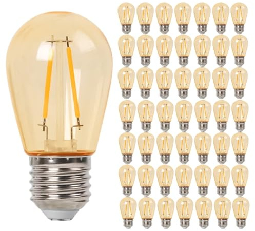 Ampoule LED de remplacement S14 en plastique 2W incassable E27 220V blanc chaud 2700K style Edison vintage(2W)