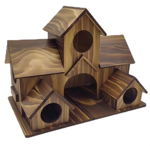 Casetta per uccelli 9x5, 5x6 pollici Casette per uccelli in legno di grandi dimensioni Casette per sospese a 5 fori resistenti alle intemperie per esterni, giardino, cortile, casetta per ucc
