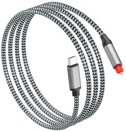 CERRXIAN Câble audio optique USB C vers 5FT, câble convertisseur numérique unidirectionnel de type C vers SPDIF, convertisseur audio unidirectionnel du signal audio de USB vers SPDIF UNIQUEMENT