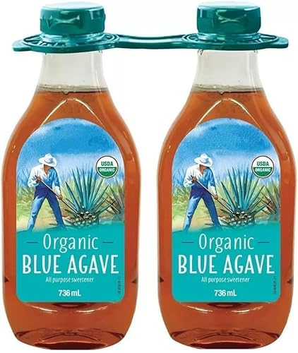 Yogi Trade All-Purpose Blue Agave Sweetener Syrup 736ml (Pack of 2) – Naturally Vegan, Low Glycemic, 100% Pure Agave Nectar for Coffee, Tea, Baking, Cooking & Beverages
