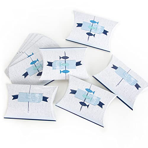 Logbuch-Verlag 25 kleine blau weiße Fische Schachteln Verpackung Gastgeschenk Kommunion Taufe Mitgebsel Kinder maritime Deko mini Karton