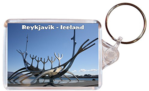 Reykjavik - Iceland - Double Sided Large Keyring Key Ring Fob Chain Name Tag Souvenir/Gift/Present