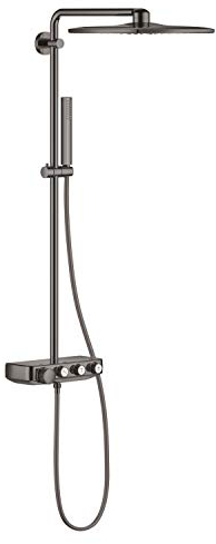 Grohe SmartActive 310 Multijet THM Duo Viereckiges Duschsystem, eingebauter Thermostat, 3-strahlig, Antikalk-System, Euphoria-Serie, 59,6 x 31 x 110 cm, Graphit glänzend (Ref. 26508A00)