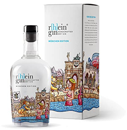 r[h]eingin Tilly München Edition | mit hochwertiger Geschenkverpackung | Handcrafted Dry Gin | Hommage an die Stadt München | 500ml Einzelflasche | 46% Vol. | Geschenkidee für München Liebhaber