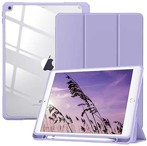 TiMOVO Custodia Compatibile con Nuovo iPad 9a Gen 2021/iPad 8a Gen 10.2 2020, con Portapenne, Case Protezione con Supporto, Proteggi Tablet Auto Sveglia/Sonno iPad 7a Gen 2019 10.2, Taro Viola