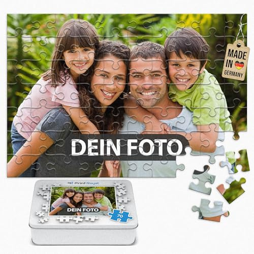 Foto-Puzzle 24-1000 Teile in inkl. hochwertiger Metalldose - mit eigenem Foto Bedrucken - Puzzle selber gestalten - 70 Teile in Metalldose