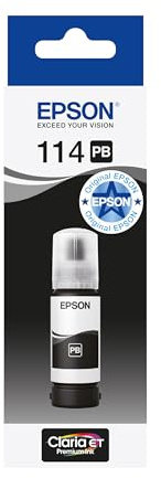 Epson EcoTank 114 Original Tintenflasche | Foto Schwarz| Hohe Reichweite – Bis Zu 2,300 Fotos | Kompatibel Mit ET-8500 / ET-8550 Modellen | Markenqualität Für Optimale Ergebnisse