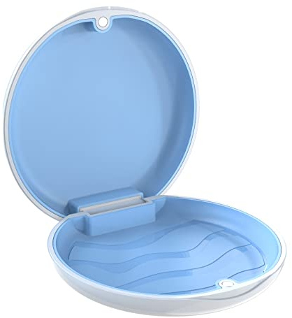 BVN Boîte Appareil Dentaire étanche à 3 Couches, Étui de Trempage et Rangement 3-en-1 avec Panier Filtre, Boîte Gouttière Orthodontique Robuste pour Prothèse Dentaire, Aligneurs & Invisalign - Blanc