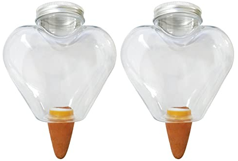Bewässerungskugeln Für Pflanzen Plastik, Automatische Bewässerung Zimmerpflanzen, Wasserspender Pflanze Ton, Tonkegel Bewässerung Terracotta Garten Blumen Topfpflanze Gießhilfe 2 Stuck set (Liebe)