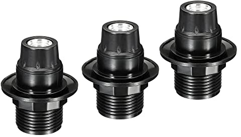 PATIKIL E14 Bombilla Soporte Luz Zócalo, 3 Paquete Tornillo Rosca LED Bombilla Lámpara Soporte para Colgantes Luces, Negro