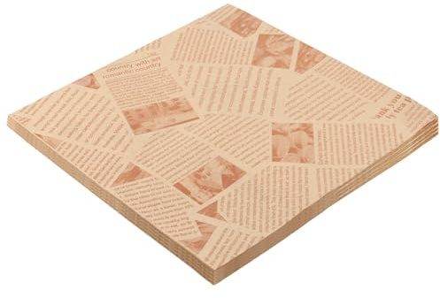 DAKFOOK 200 Sheets Greaseproof Paper, 25 x 25cm Food Wrapping Paper, Deli Paper for Burgers, Sandwiches, Bread, French Fries, Barbecue, Hot Dog
