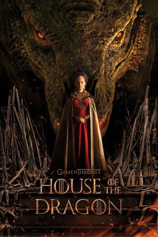 empireposter House of The Dragon - One Sheet - Film Poster Plakat - Grösse 61x91,5 cm + 2 St Posterleisten Kunststoff 62 cm transparent