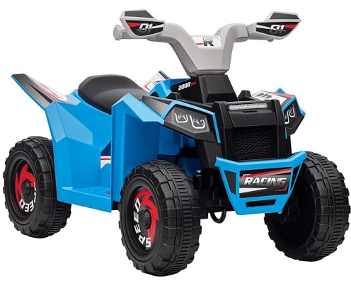HOMCOM 6V Electric Quad Bike Kids Ride On All Terrain Vehicle with Forward Backward Function, for Ages 18-36 Months - Blue