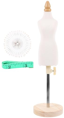 VILLCASE Doll Dress Form Cloth Gown Display Support Holder, 1/4 Scale Doll Dress Form Mannequin with Base Stand, Mini Tailor Dressmaker Clothes Display for Dresses Dollhouse Decor, Adjustable Height