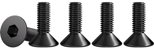 Drenky Senkkopf Schrauben 50 Stück M4 X 12mm Edelstahl V2A VA A2 Senkkopfschrauben mit Innensechskant DIN 7991 / ISO 10642 Gewindeschrauben Rostfrei Schwarz Screws Metrisches Regelgewinde