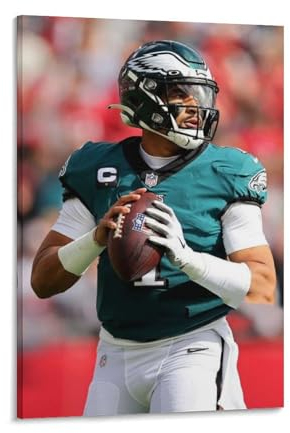 FANLAI Jalen Hurts American Football Postes Leinwand-Kunstdrucke, Poster, Foto, Bild, Gemälde, Poster, Raumdekoration, 61 x 91,4 cm, 6 Stück