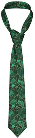 SJOAOAA Herren Krawatte aus Seide, geometrisch, formell, verstellbar, bedruckt, Krawattenschal, für Business, Hochzeit, Party, 143–145 cm, Schwarz und Gold, siehe abbildung, Einheitsgröße