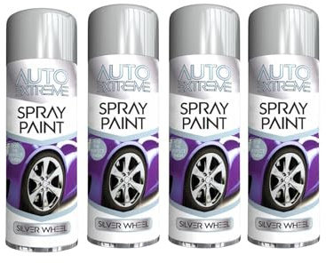 SDMAX All Purpose Silver Wheel Spray Paint, Suitable for Wood, Metal, Plastic, and, Glass Surface, Fast Drying, Easy Application, Interior and Exterior Usage, 250ML (4 Pcs)