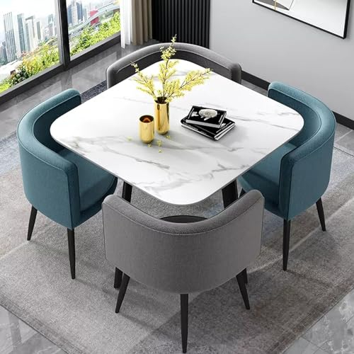 WRYsqbhjyb Esstisch Rund für 4 Personen, Couchtisch, Runder Esstisch mit Eisenbeinen, Moderner Mid-Century-Tisch für Esszimmer, Küche, Kleinen Raum (Color : C)
