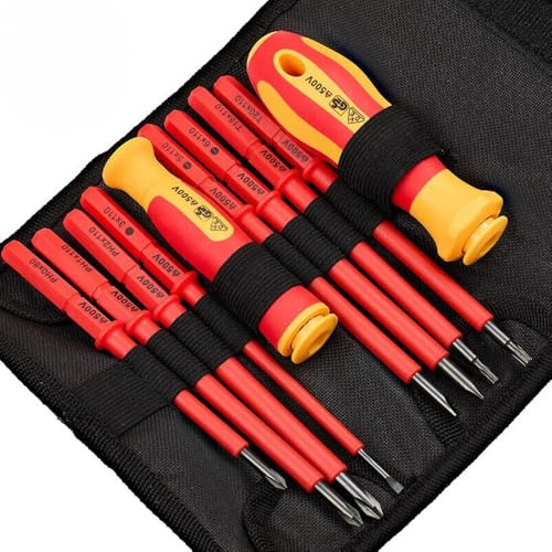 10pcs Insulated Electricians Screwdriver Set, Interchangeable, 500V | Ideal for Electrical, Home and DIY Projects, Hand Tools Set