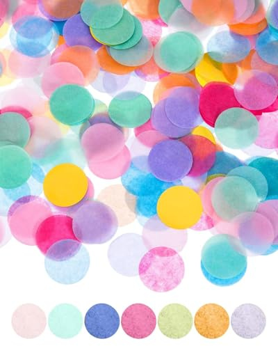 KGDUYC 1 Pezzi confezione di coriandoli multicolori - 50 g di coriandoli circolari da tavola, coriandoli di compleanno, per matrimoni, San Valentino, coriandoli da tavola, compleanni, feste (colori)