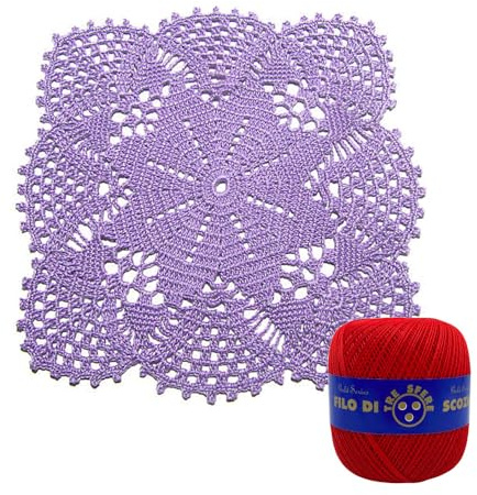 Rot Hakeldeckchen Rechteckig aus Baumwolle 23x23 cm (41CN) - Made in Italy