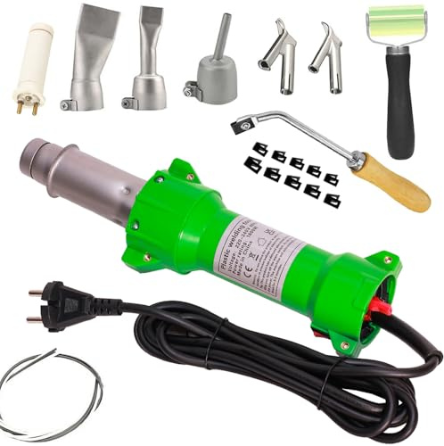 Beyondlife 1600W Soudage à Air Chaud Soudeur Plastique Pistolet Thermique Pistolet Air Chaud, Éclairage LED, avec Diverses Buses de Soudage et Outil de Rainurage À Main Kit de Rainurage de Sol