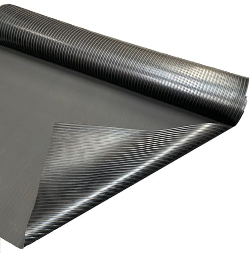 Shield Autocare © Rubber Floor Matting Checker Wide Ribbed Design Industrial Commercial Grade Garage Work Van Shed Gym Non-Slip Shock Absorbing | 1m Wide | 3mm Thick (2.5m x 1m)