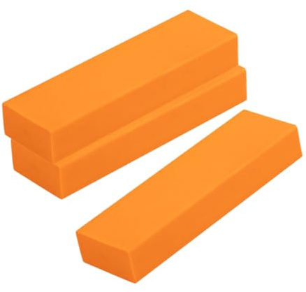 JEWEDECO Kitchen Cleaning Tools Reusable Orange Rubber Lightweight 3pcs Effective Rust Removers Stainless Steel Cleaner for Household Use