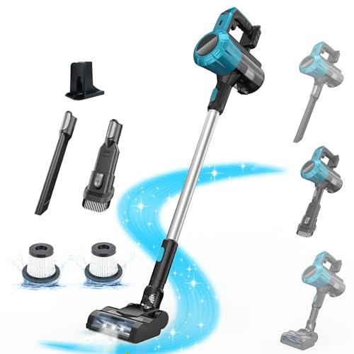 Akku Staubsauger für Bosch 18V GBA/BAT (Kein Akku), 45000Pa 550W Staubsauger Kabellos mit HEPA-Filter×2 Handstaubsauger Akku für Tierhaare Hartböden Teppich