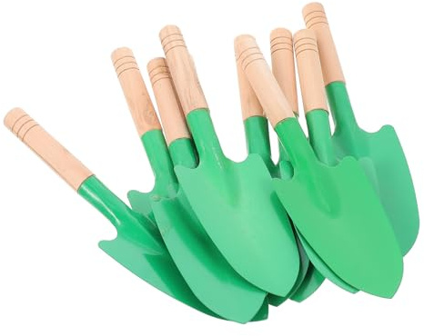 HEMOTON 10pièces Truelles De Jardin Multifonction avec Manche Bois pour Plantation Désherbage Transplantation Outils Pratiques pour Jardin Balcon Bureau Et École