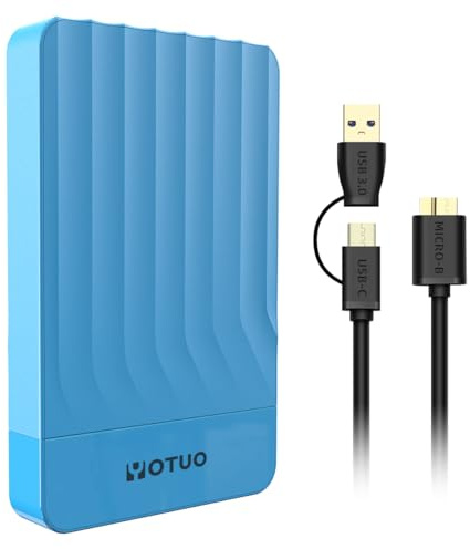 YOTUO 500GB External Hard Drive, Portable Storage Expansion HDD, USB 3.0 & USB-C for PC, Mac, Desktop, Laptop, Smartphone, PS4, Xbox One, Xbox 360, Office & Game Blue