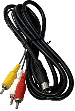 OPAX51 Câble convertisseur S-vidéo mâle 4 broches vers 3 RCA mâle pour connecter les ordinateurs portables avec connecteurs S-Vidéo 4 broches à TV, DVD, HDTV et lecteurs CD (1,8 m)