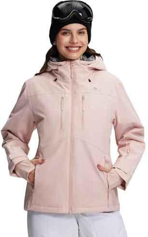 Pioneer Camp Chaqueta de esquí para mujer, impermeable, cortavientos, cálida, para invierno, para esquí, snowboard, senderismo, Rosa., M