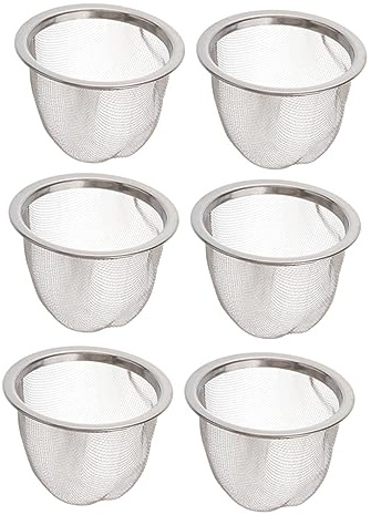 Sosoport 6pcs Inserts de Filtre à Mailles en Acier Inoxydable pour Théière, Texture Fine et Finition Soignée, Accessoires pour Infusion de Thé